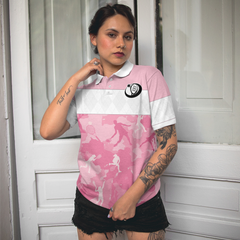 Queen Of The Court Short Sleeve Women Polo Shirt, White And Pink Shirt For Women, Unique Female Tennis Gift - Hyperfavor