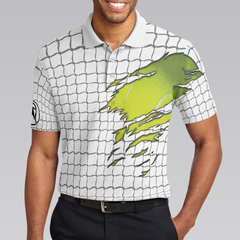 Tennis Polo Shirt, Check Pattern Short Sleeve Tennis Print Shirt, Gift For Stylish Tennis Players - Hyperfavor