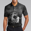 Golfer On Smoke Background Polo Shirt, Black Smoke Golfing Polo Shirt, Best Golf Shirt For Men - Hyperfavor