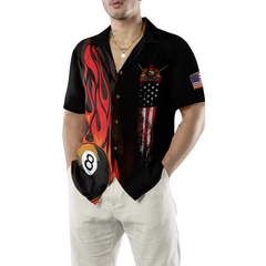 Dinosaur Poolasaurus Flame Skull Billiards Hawaiian Shirt - Hyperfavor