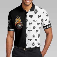 Flame Eight Ball Billiards Polo Shirt, Cute Billiards Shirt Design For Men, Best Gift Idea For Billiards Players - Hyperfavor