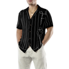 Personalized Back And White One Line Drawing Golfer Custom Hawaiian Shirt - Hyperfavor
