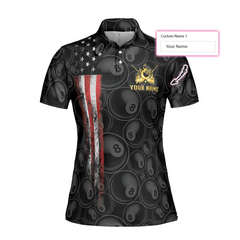 Personalized Billiards Pool Custom Short Sleeve Women Polo Shirt - Hyperfavor