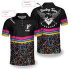 Personalized Bowling Custom Polo Shirt, Colorful Pins Bowling Shirt For Men, Gift For Bowling Lovers