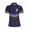 Colorful Bowling Pattern Custom Short Sleeve Woman Polo Shirt, Personalized Bowling Themed Shirt For Ladies, Cool Gift For Bowlers - Hyperfavor