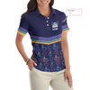 Colorful Bowling Pattern Custom Short Sleeve Woman Polo Shirt, Personalized Bowling Themed Shirt For Ladies, Cool Gift For Bowlers - Hyperfavor