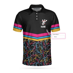 Personalized Bowling Custom Polo Shirt, Colorful Pins Bowling Shirt For Men, Gift For Bowling Lovers - Hyperfavor