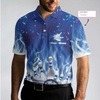 Bowling On Blue Fire Custom Polo Shirt, Blue Custom Bowling Shirt For Adults, Personalized Bowling Gift - Hyperfavor