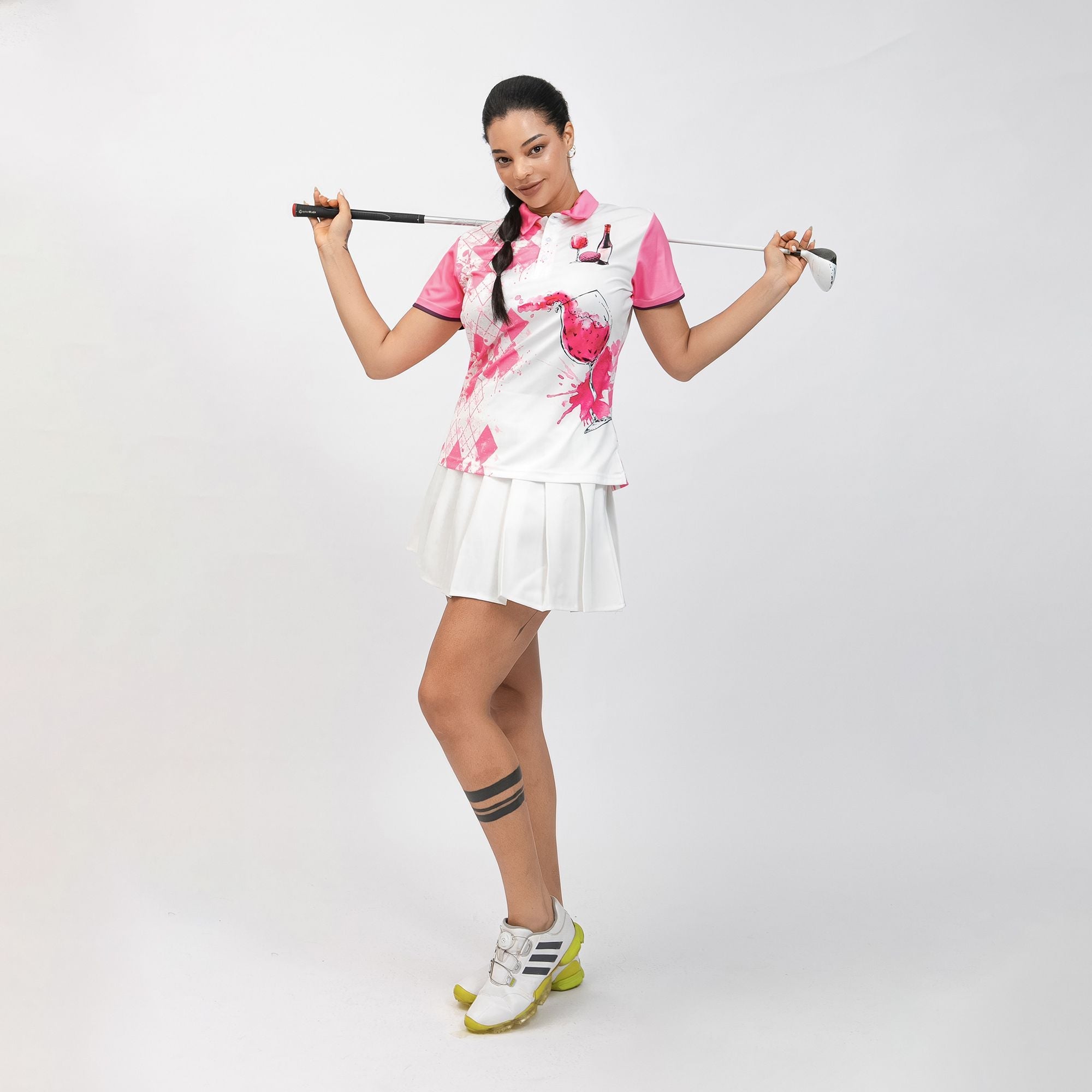 Golfing And Drinking Solve My Problems Short Sleeve Women Polo Shirt