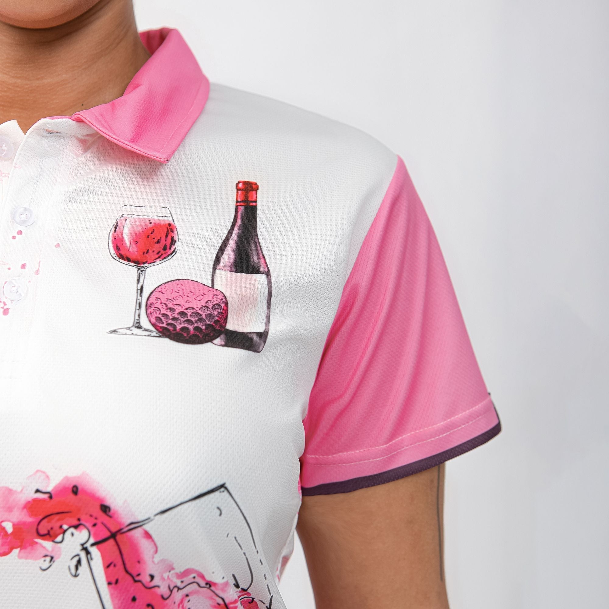 Golfing And Drinking Solve My Problems Short Sleeve Women Polo Shirt
