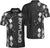 Silver Bowling Polo Shirt, Black And Silver Argyle Pattern Bowling Shirt For Men - Hyperfavor