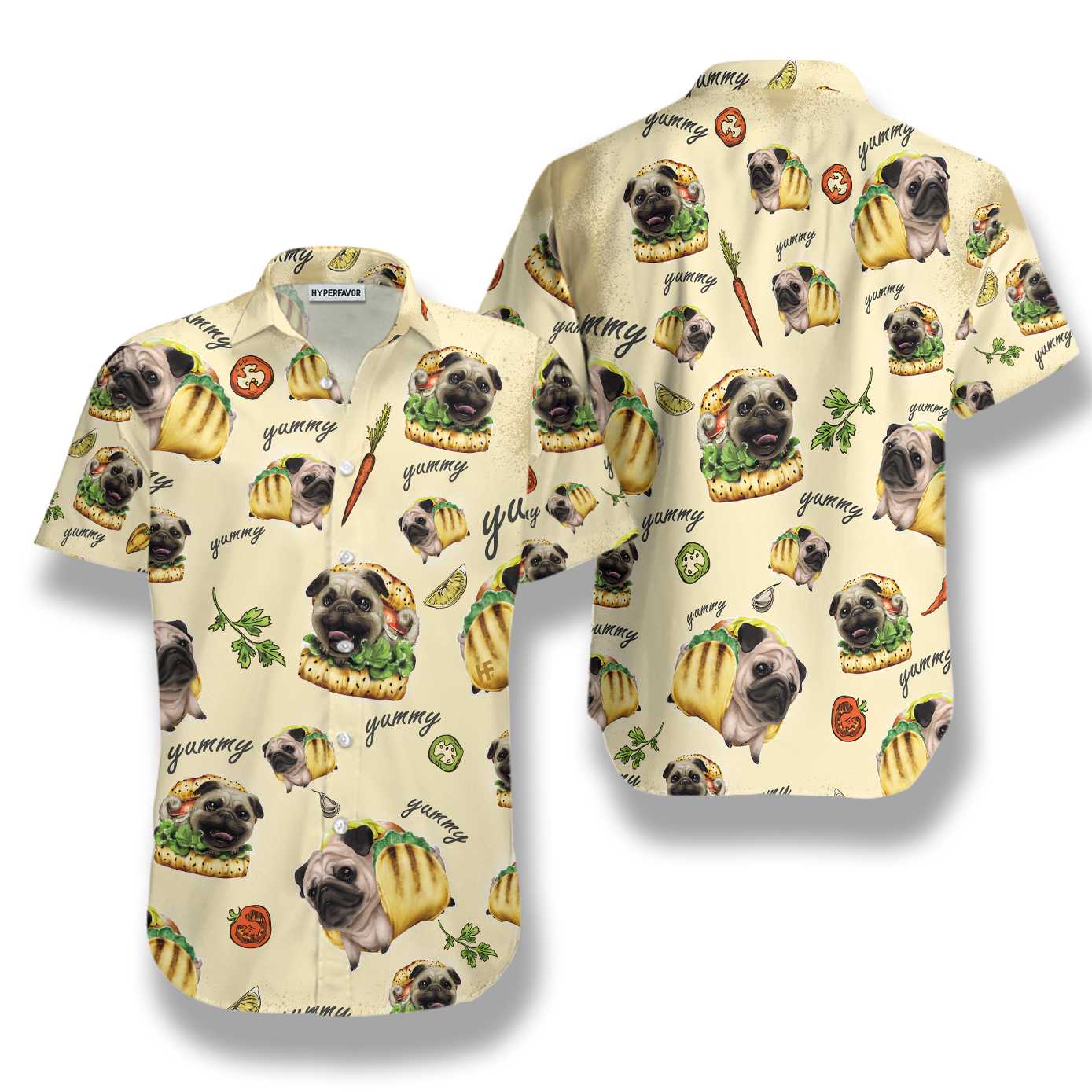 Adorable Taco Pugs Shirt For Men Hawaiian Shirt