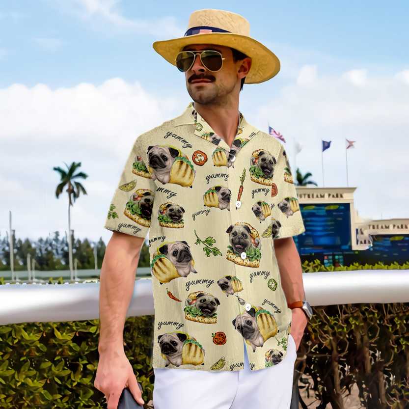 Adorable Taco Pugs Shirt For Men Hawaiian Shirt