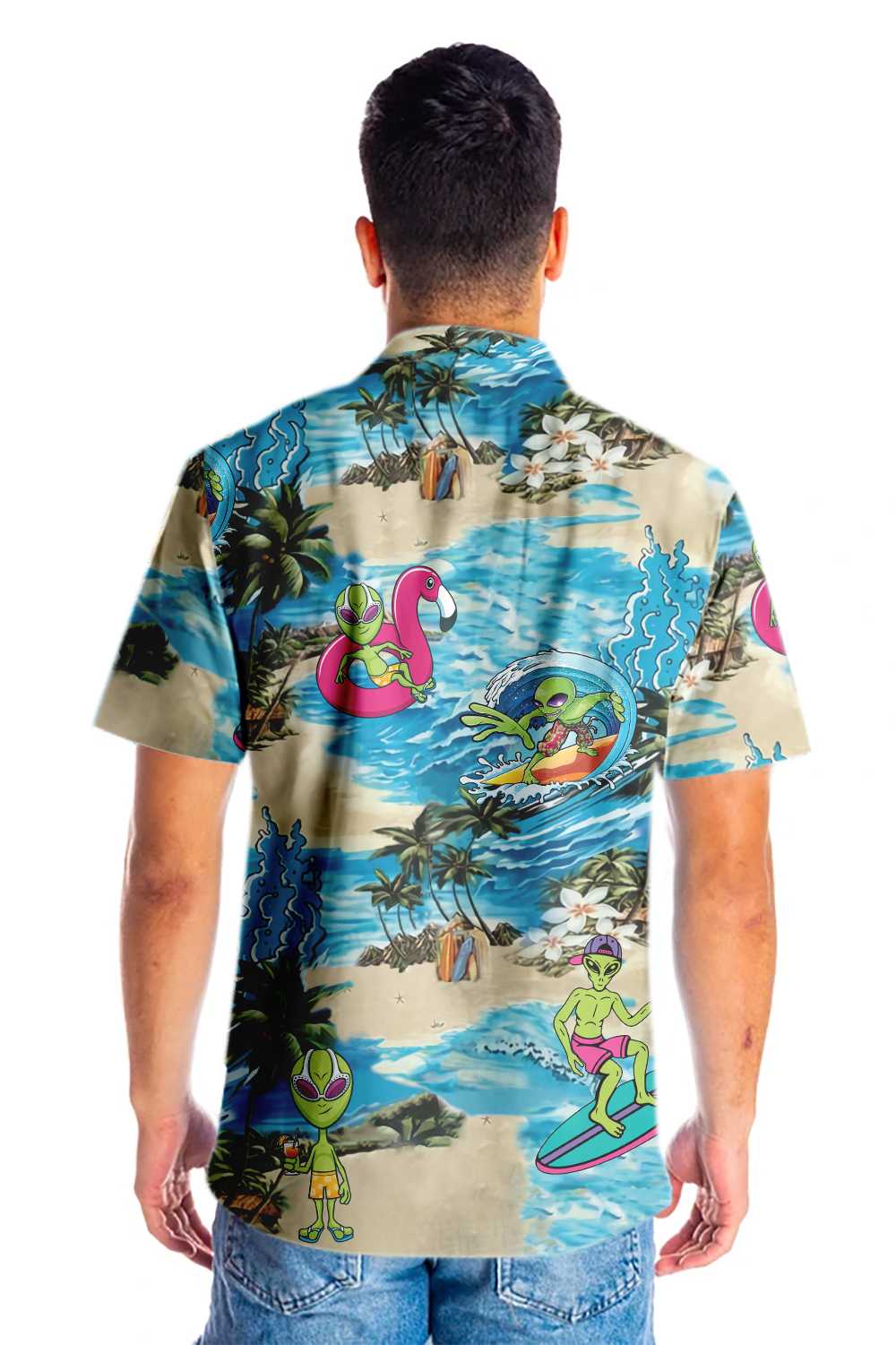 Alien On The Beach Hawaiian Shirt