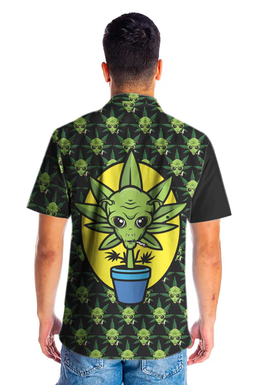 Alien Organic Marijuana Shirt For Men Hawaiian Shirt