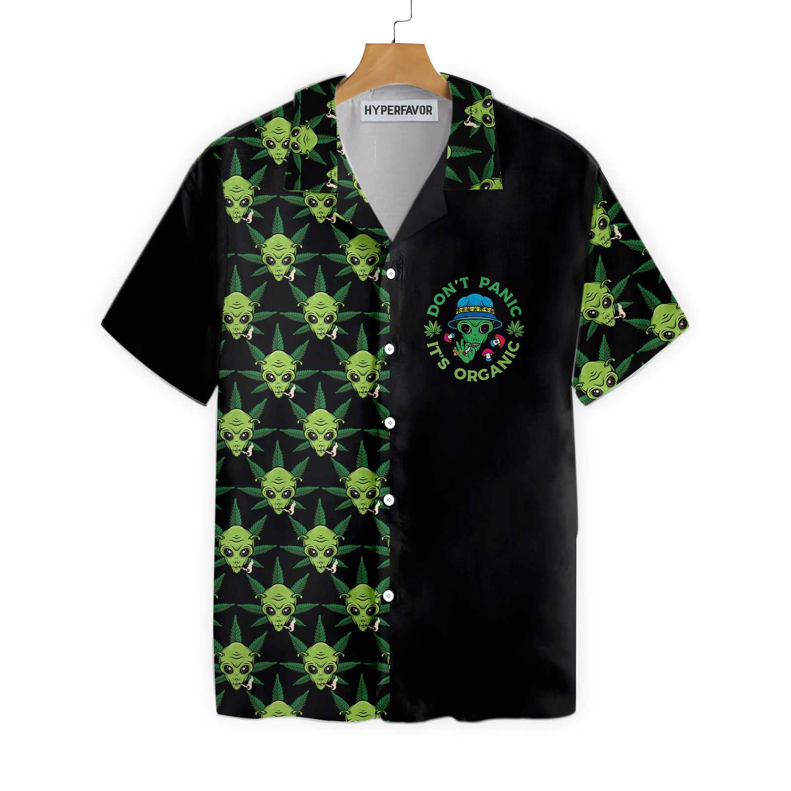 Alien Organic Marijuana Shirt For Men Hawaiian Shirt