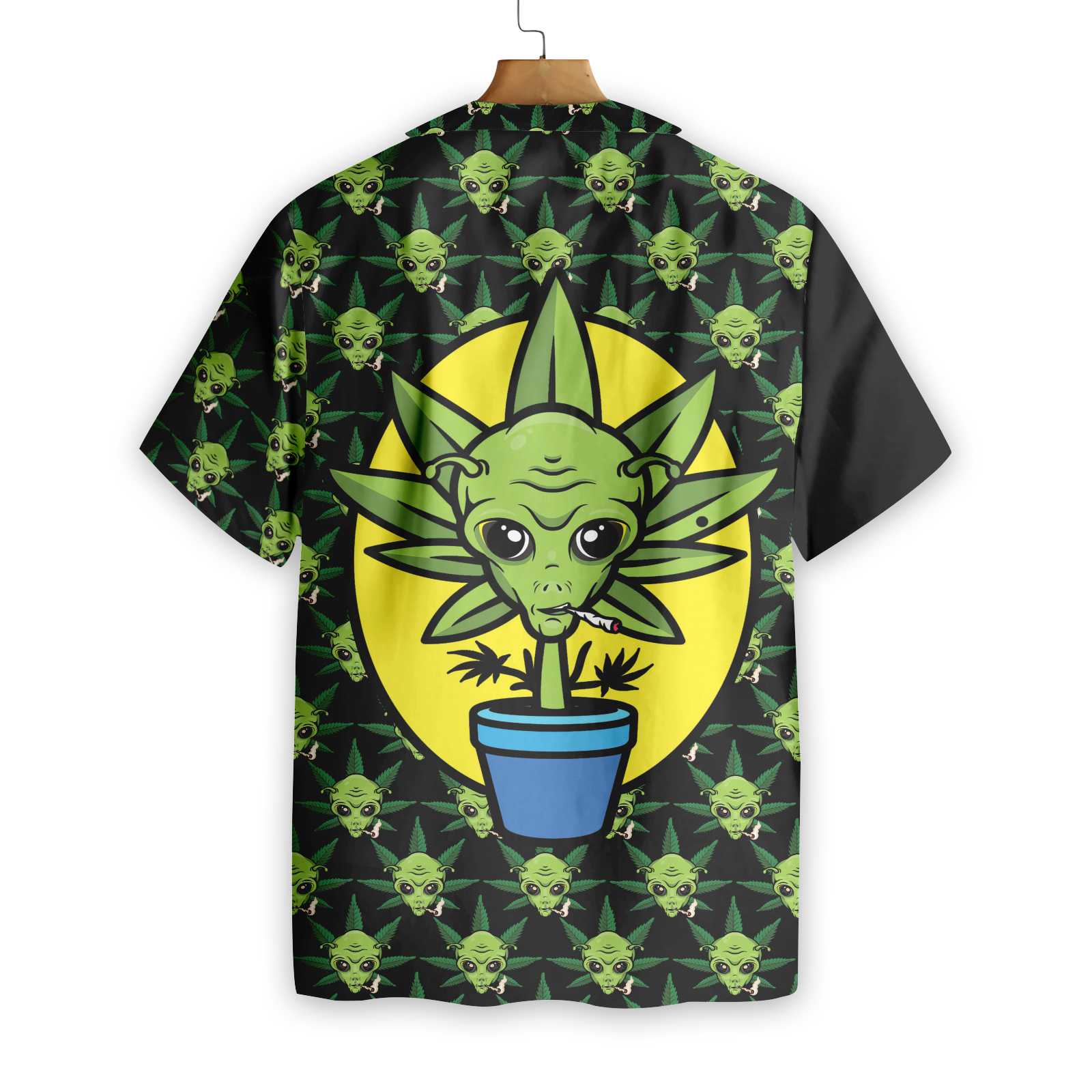 Alien Organic Marijuana Shirt For Men Hawaiian Shirt
