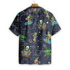 Aliens Night Sky Hawaiian Shirt