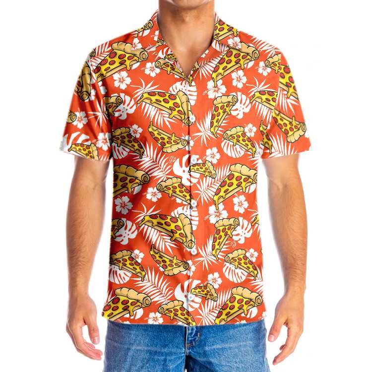 Aloha Tropical Pizza Shirt For Men Hawaiian Shirt