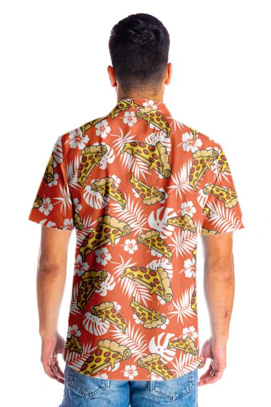 Aloha Tropical Pizza Shirt For Men Hawaiian Shirt