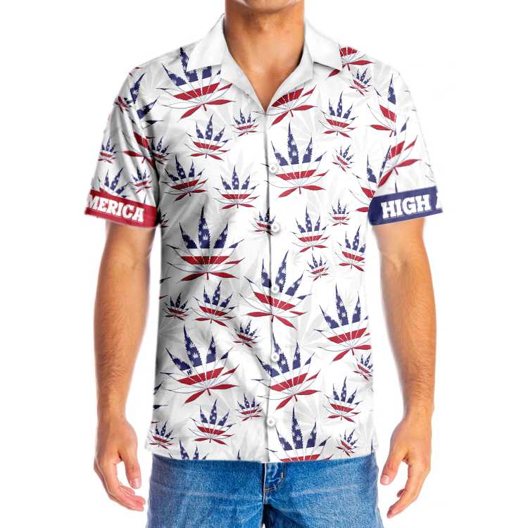 America Marijuana Leaf Shirt For Men Hawaiian Shirt