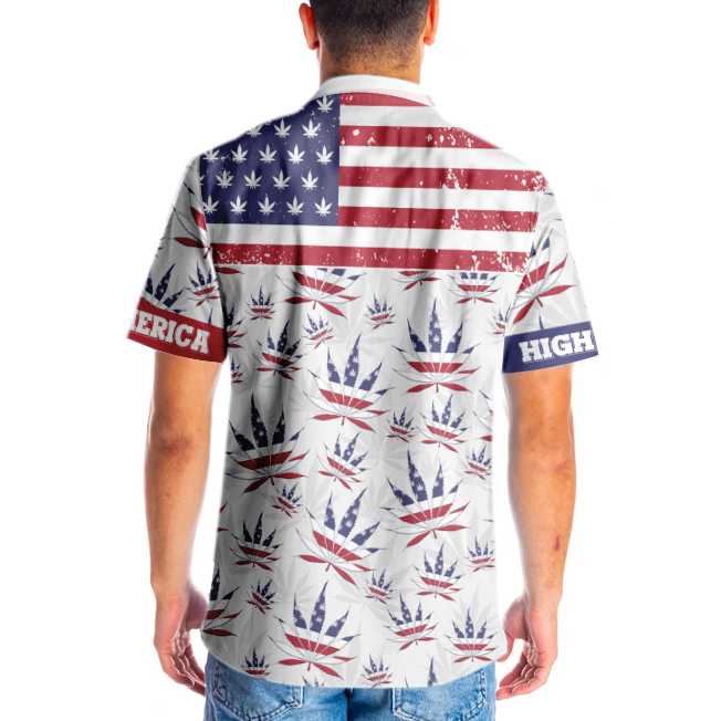 America Marijuana Leaf Shirt For Men Hawaiian Shirt