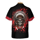 American Chief With Skull Face Custom Hawaiian Shirt, Personalized Tribal Native American Shirt