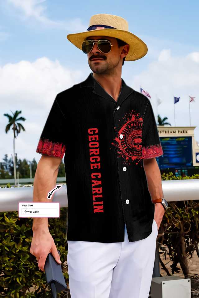 American Chief With Skull Face Custom Hawaiian Shirt, Personalized Tribal Native American Shirt