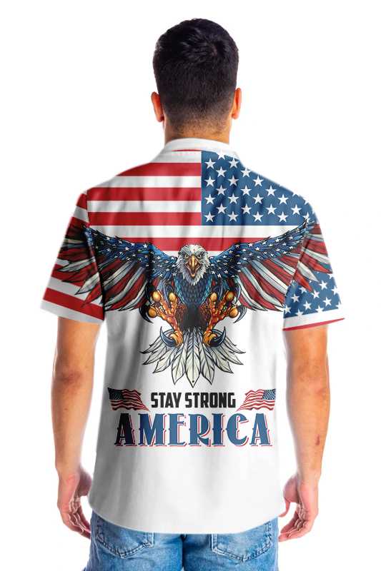 American Eagle Stay Strong Shirt For Men Hawaiian Shirt