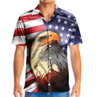 American Eagle USA Flag Hawaiian Shirt