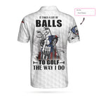 American Flag Golfing Skeleton Shirt, It Takes A Lot Of Balls To Golf The Way I Do M-Ver 5 Custom Polo Shirt - Hyperfavor