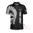 American Indian Skull Custom Polo Shirt, Personalized Skull Cherokee Print Shirt Design, Native American Shirt
