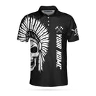 American Indian Skull Custom Polo Shirt, Personalized Skull Cherokee Print Shirt Design, Native American Shirt