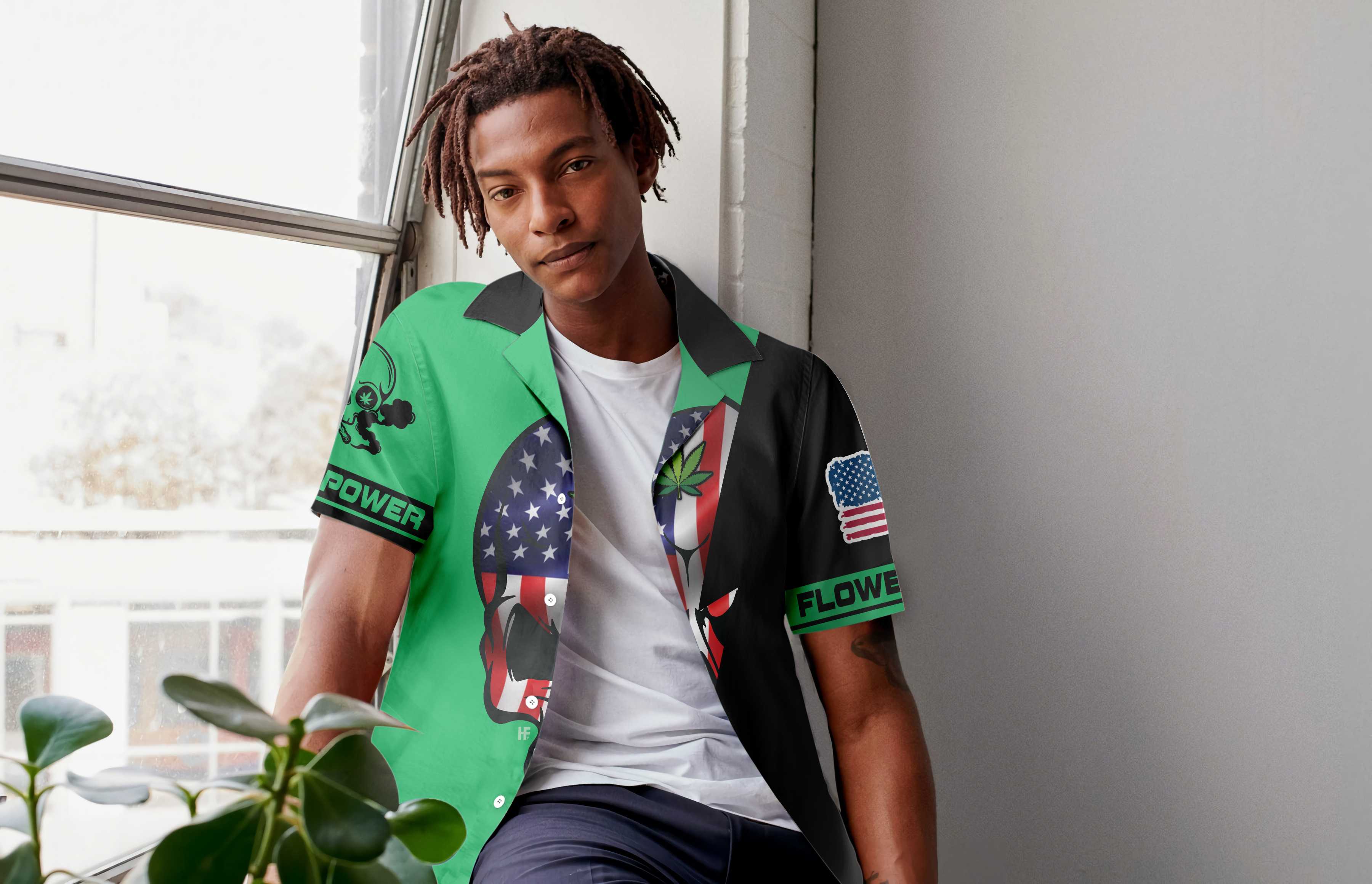 American Marijuana Power Hawaiian Shirt