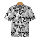 Black And White Skull Roses Hawaiian Shirt, Seamless Pattern Skull Shirt