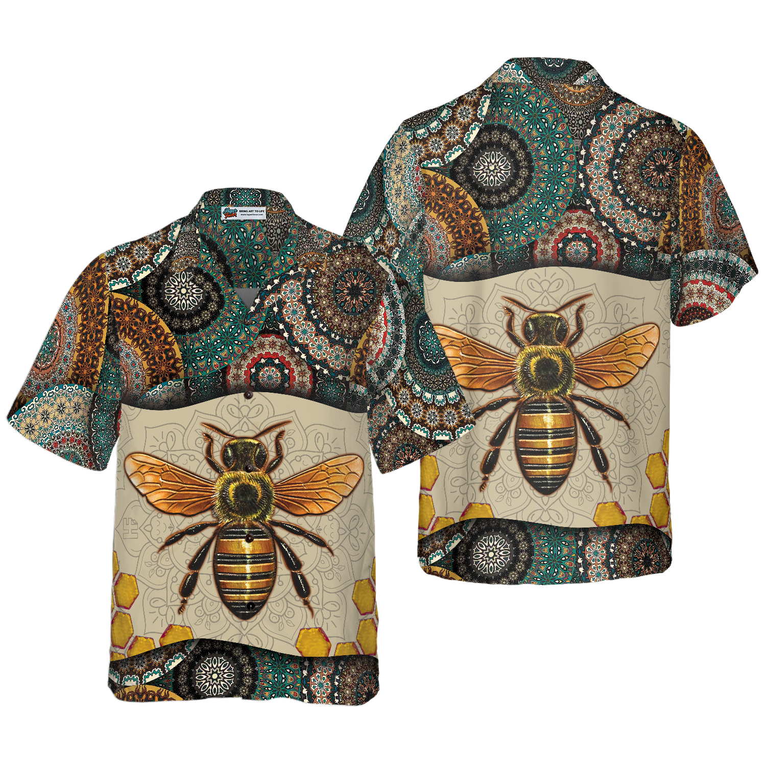 Boho Mandala Bee Hawaiian Shirt