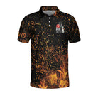 Bowling Beast Custom Polo Shirt, Flame Pattern Bowling Shirt For Men, Personalized Bowling Gift Idea
