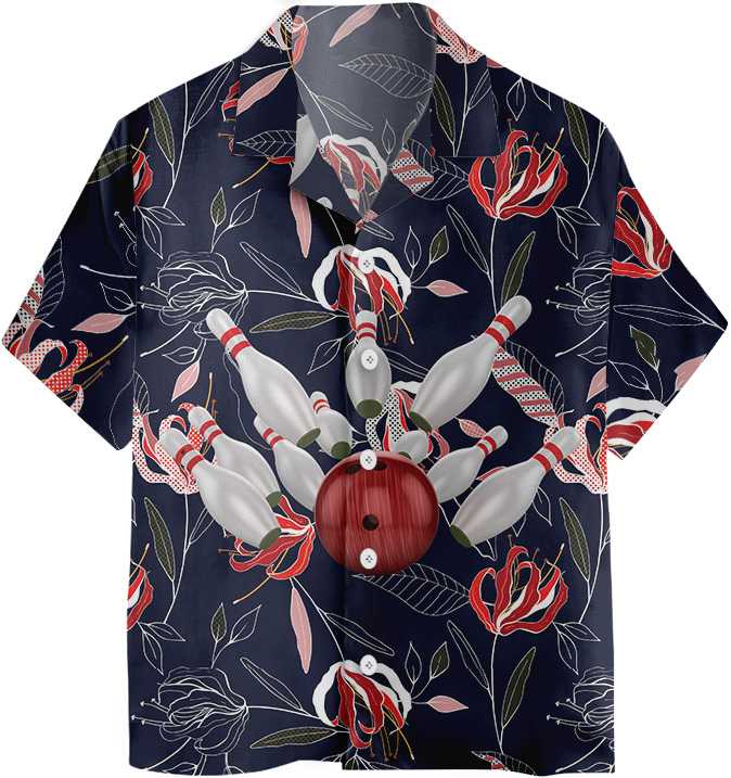 Bowling Colorful Flowers Hawaiian Shirt, Floral Bowling Shirt, Best Gift For Bowling Players