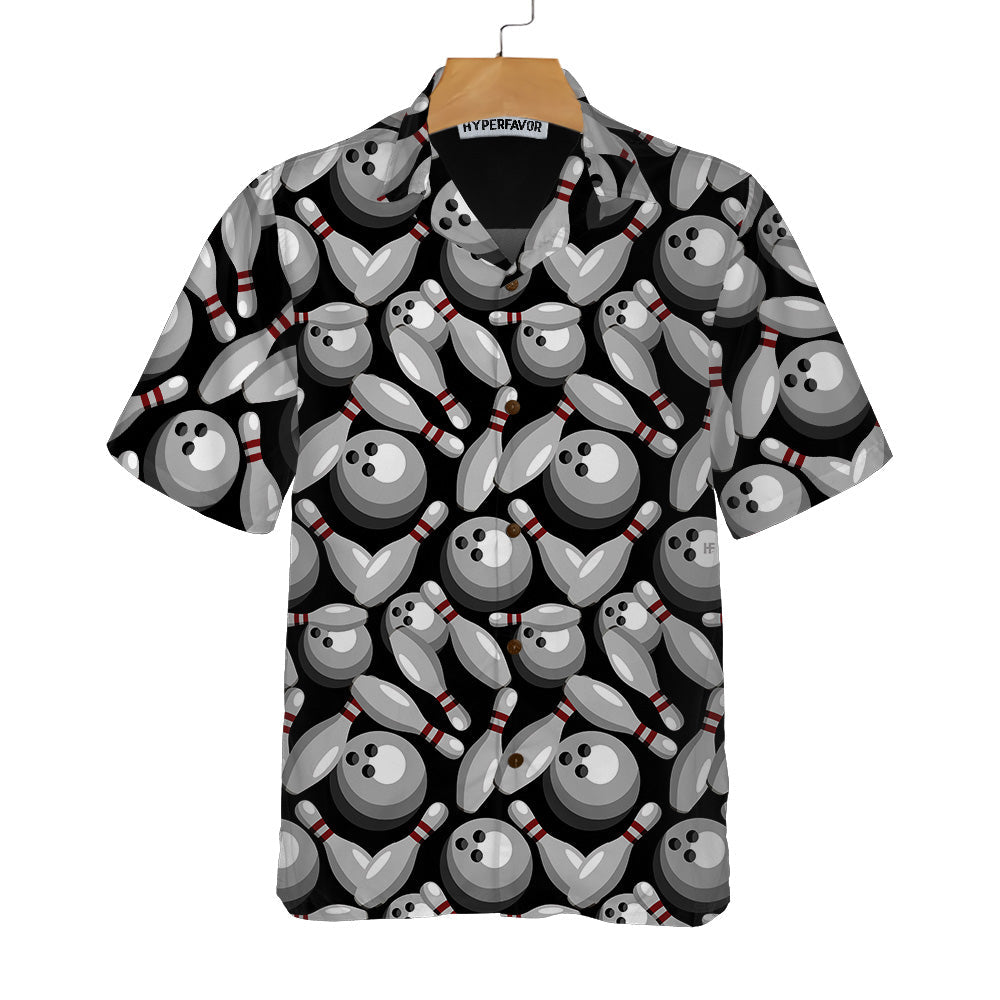 Bowling Pins & Balls Hawaiian Shirt, Seamless Bowling Patterns Shirt, Best Gift For Bowling Lovers