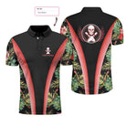 Bowling Skull Tropical Flower Custom Polo Shirt, Skull Floral Bowling Shirt For Bowlers, Cool Tropical Shirt Design