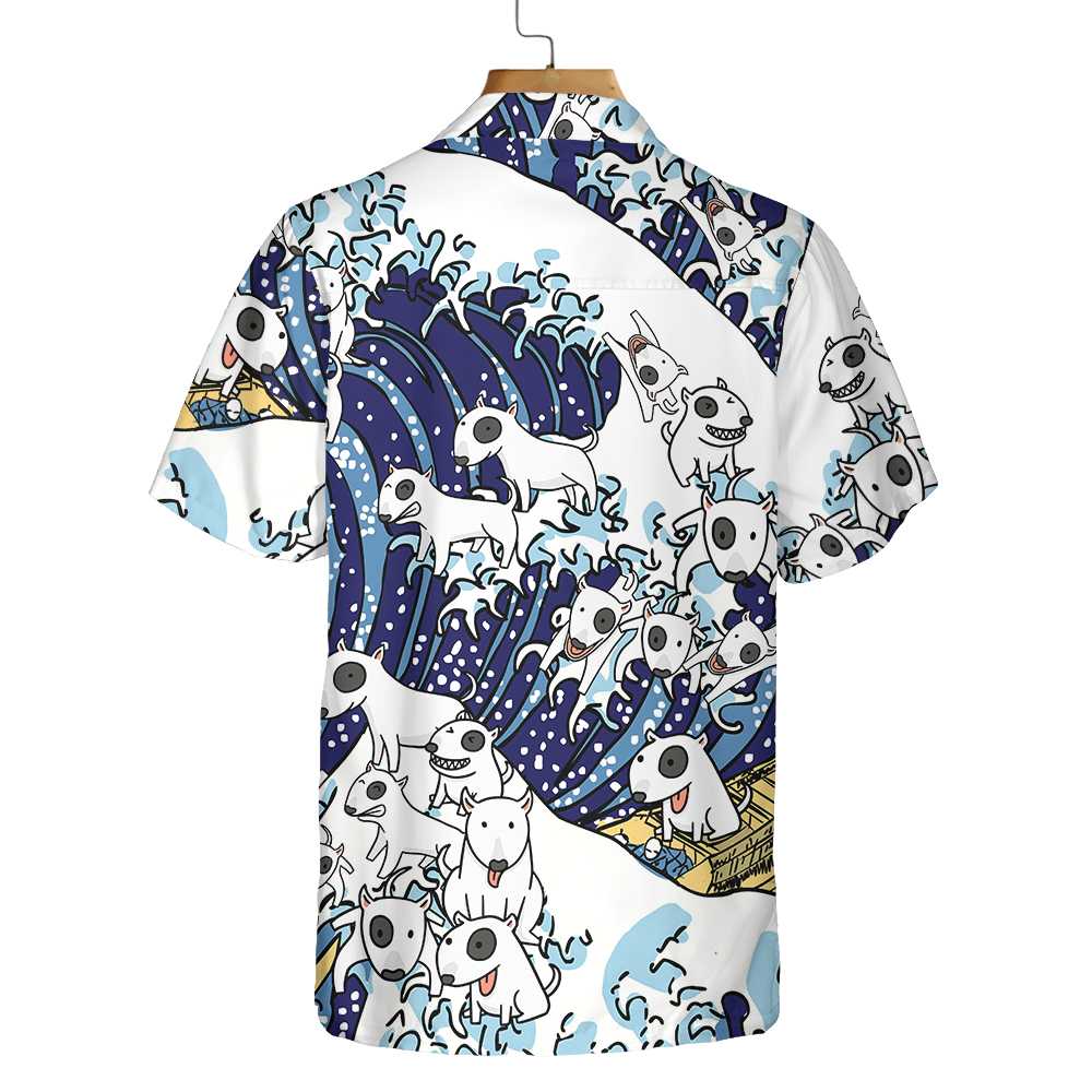 Bull Terrier Tsunami Bull Terrier Hawaiian Shirt, Funny Bull Terrier Shirt