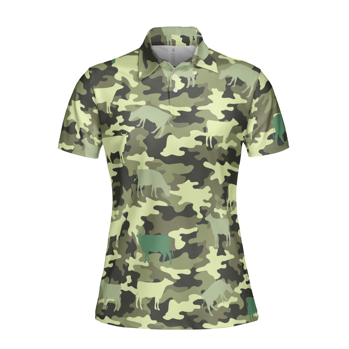 Camouflage Cow Women Polo Shirt