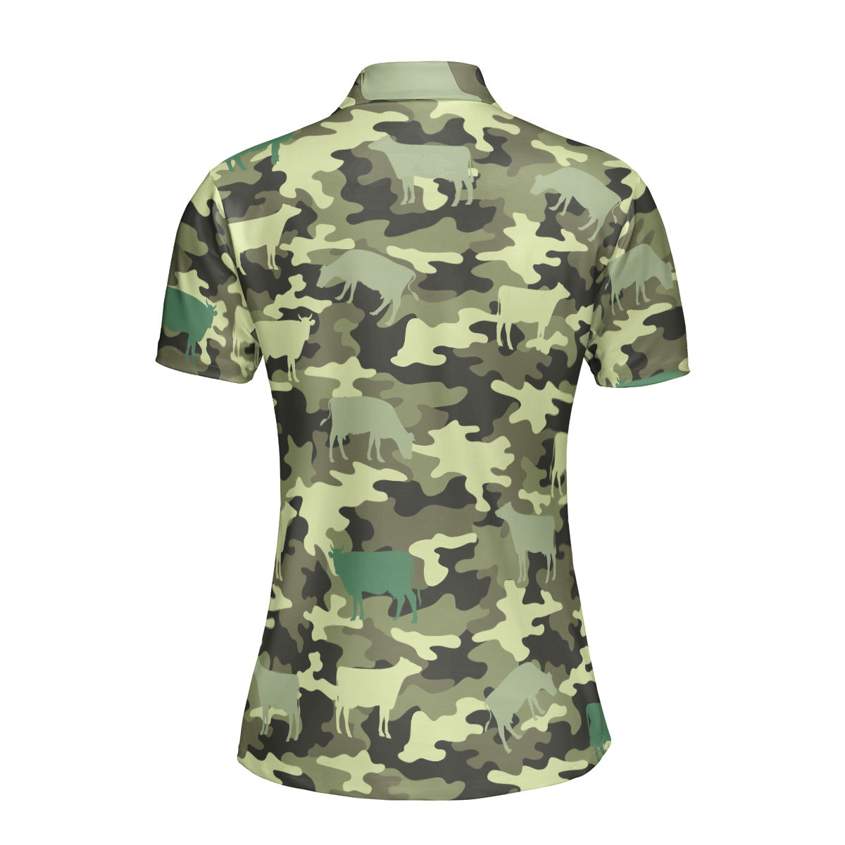 Camouflage Cow Women Polo Shirt