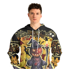 Cartoon Halloween Illustration Pumpkin Wizard Hoodie - HYPERFAVOR