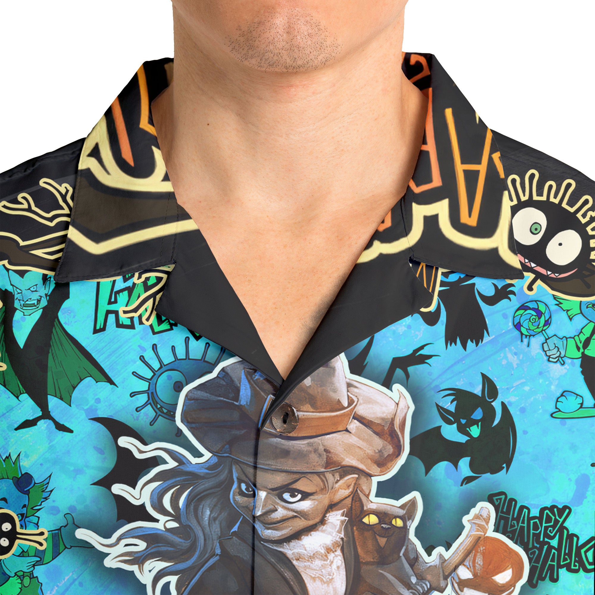 Cartoon Illustration Witch Halloween Hawaiian Shirt - HYPERFAVOR