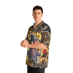 Cartoon Halloween Illustration Pumpkin Wizard Hawaiian Shirt - HYPERFAVOR