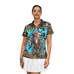 Cartoon Illustration Witch Halloween Woman Polo Shirt - HYPERFAVOR