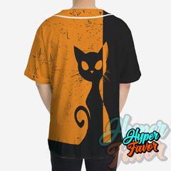 Vintage Single Silhouette Cat For Men, For Woman Baseball Jersey- HYPERFAVOR