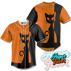 Vintage Single Silhouette Cat For Men, For Woman Baseball Jersey- HYPERFAVOR