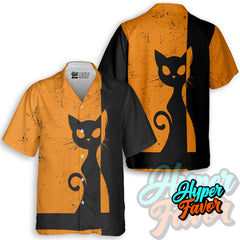 Vintage Single Silhouette Cat For Men, For Woman Hawaiian Shirt - HYPERFAVOR